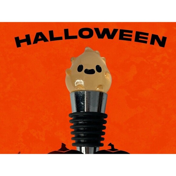 Spooky Yet Adorable Ghost Flame Wine Bottle Stopper for Halloween Decor - Picture 1 of 5